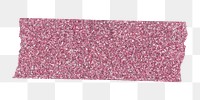 Cute washi tape png clipart, pink sparkly sticker on transparent background