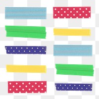 Polka dot png washi tape clipart, colorful pattern on transparent background