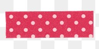Pink dot png washi tape clipart, cute patterned with transparent background