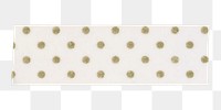 Green washi tape png sticker, polka dot patterned with transparent background