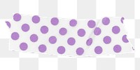 Cute washi tape png clipart, purple polka dot pattern on transparent background