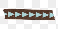 Pattern washi tape png clipart, brown arrow pattern design on transparent background