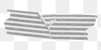 Stripe washi tape png clipart, gray pattern on transparent background