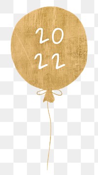 Gold balloon png new year 2022