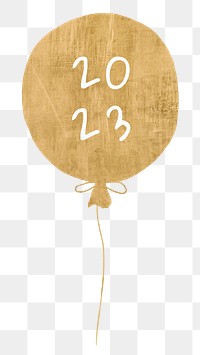 Gold balloon png new year 2023