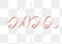 2022 png pink gold cursive text, transparent background