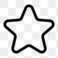 Black star png outlined icon, for social media application