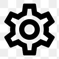 Gear png outlined icon, for social media app