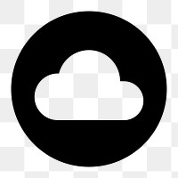 Cloud circle png icon for apps & websites, sharp design, transparent background