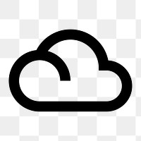Cloud icon png filter drama, online storage, filled black design, transparent background