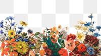 Flower png border, Odilon Redon-inspired floral collage element on transparent background