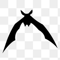 Flying bat png silhouette sticker, animal illustration, transparent background. Free public domain CC0 image.