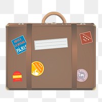 Vintage luggage png sticker, travel illustration on transparent background. Free public domain CC0 image.