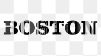 Boston png typography sticker, city silhouette illustration on transparent background. Free public domain CC0 image.