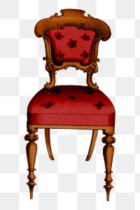 Chair png sticker, vintage furniture illustration, transparent background. Free public domain CC0 image.