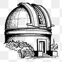 Observatory dome png sticker, vintage architecture illustration, transparent background. Free public domain CC0 image.