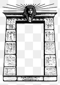 Egyptian frame png, vintage illustration, transparent background. Free public domain CC0 image.