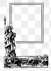 New York png frame, vintage landmark illustration, transparent background. Free public domain CC0 image.