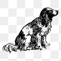 Dog png sticker, vintage animal illustration, transparent background. Free public domain CC0 image.