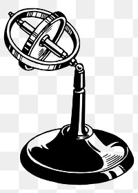Gyroscope png sticker, vintage science illustration, transparent background. Free public domain CC0 image.