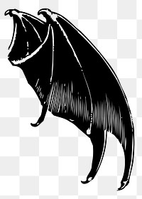 Gargoyle wings png sticker, vintage demon illustration, transparent background. Free public domain CC0 image.