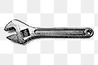 Monkey wrench png sticker, vintage tool illustration, transparent background. Free public domain CC0 image.