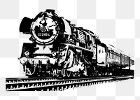 Vintage train png sticker, transportation illustration, transparent background. Free public domain CC0 image.