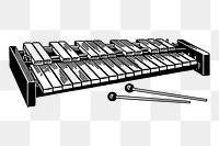 Xylophone png sticker, musical instrument illustration, transparent background. Free public domain CC0 image.