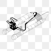 Spaceship png sticker, galaxy illustration on transparent background. Free public domain CC0 image.