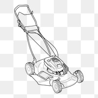 Lawn mower png sticker, gardening equipment illustration on transparent background. Free public domain CC0 image.