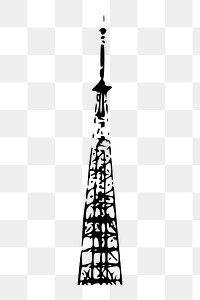 Communication tower png sticker, satellite illustration on transparent background. Free public domain CC0 image.