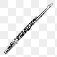 Flute png sticker, musical instrument illustration on transparent background. Free public domain CC0 image.