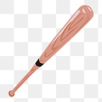 Baseball bat png sticker, sport equipment illustration on transparent background. Free public domain CC0 image.