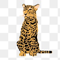 Leopard tiger png sticker, animal illustration on transparent background. Free public domain CC0 image.