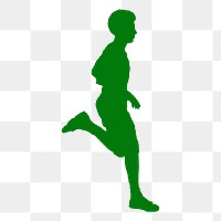 Running man png silhouette sticker, wellness illustration on transparent background. Free public domain CC0 image.