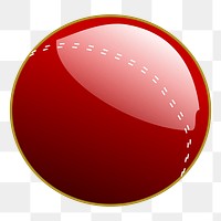 Cricket ball png sticker, sport equipment illustration on transparent background. Free public domain CC0 image.