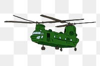 Chinook helicopter png sticker, transportation illustration on transparent background. Free public domain CC0 image.