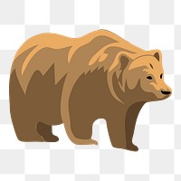 Grizzly bear png sticker, animal illustration on transparent background. Free public domain CC0 image.