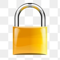 Padlock png sticker, security illustration on transparent background. Free public domain CC0 image.