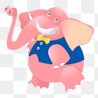 Pink elephant png sticker, cute animal illustration, transparent background. Free public domain CC0 image.