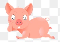 Pink pig png sticker, cute animal illustration, transparent background. Free public domain CC0 image.