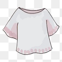 Women's blouse png sticker, apparel, marker art illustration, transparent background. Free public domain CC0 image.