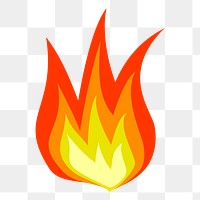 Orange flame png sticker, icon illustration, transparent background. Free public domain CC0 image.