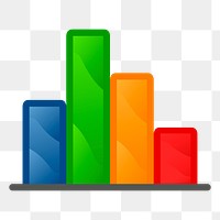 Bar chart png sticker, business illustration, transparent background. Free public domain CC0 image.