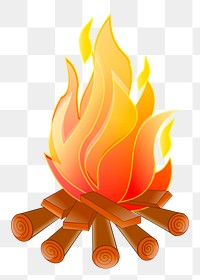Campfire png sticker, flame illustration, transparent background. Free public domain CC0 image.