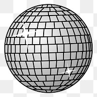 Disco ball png sticker, party decor illustration, transparent background. Free public domain CC0 image.