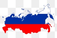 Russian flag png map sticker, geography illustration, transparent background. Free public domain CC0 image.