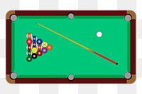 Pool table png sticker, sport illustration, transparent background. 