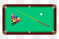 Pool table png sticker, sport illustration, transparent background. Free public domain CC0 image.