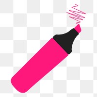 Pink highlighter png sticker, stationery illustration, transparent background. Free public domain CC0 image.
